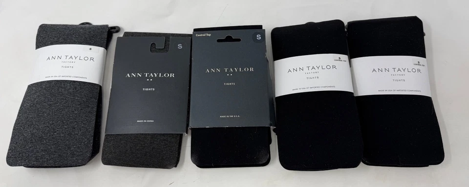 Lote de 5 Medias Nuevas Ann Taylor Talla S Negro Gris Foto 1 de 4