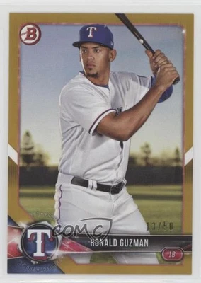 2018 Bowman Prospects Gold /50 Ronald Guzman #BP122 Rookie RC - Image 1 of 2
