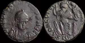 EHRE. Antike römische Münze. CAESAR 393-423 AD. Æ 16 mm. 2,23 gramm. #1137 - Bild 1 von 1