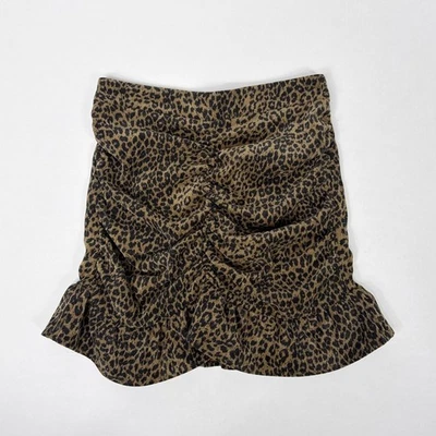 Minifalda para mujer ZARA estampado de leopardo talla S volantes pana acanalada Foto 1 de 4