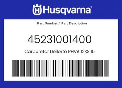 Carburador original Husqvarna Dellorto Phva 12Xs 15 - 45231001400 Foto 1 de 4