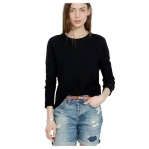 Madewell Women's Chronicle Texture Pullover Sweater in True Black XSmall $80 - Picture 1 of 7