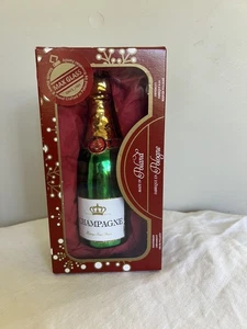 MAX GLASS MOUTH BLOWN KOWALSKI Champagne Bottle Poland Ornament Christmas New Yr - Picture 1 of 7