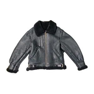 Vintage Avirex B-3 - schwarze Lammfell Leder Shearling Bomberjacke - Herren Gr. 40 - Bild 1 von 20