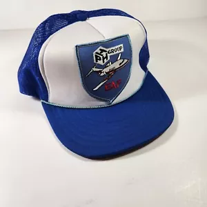 Vintage Aviation Trucker Hat Cap Snapback Mesh PHH Group EAF Blue 80s 90s - Picture 1 of 7
