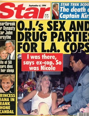 STAR Magazine Sept. 6 1994 Nicole OJ Simpson William Shatner John Forsythe Diana Foto 1 de 2