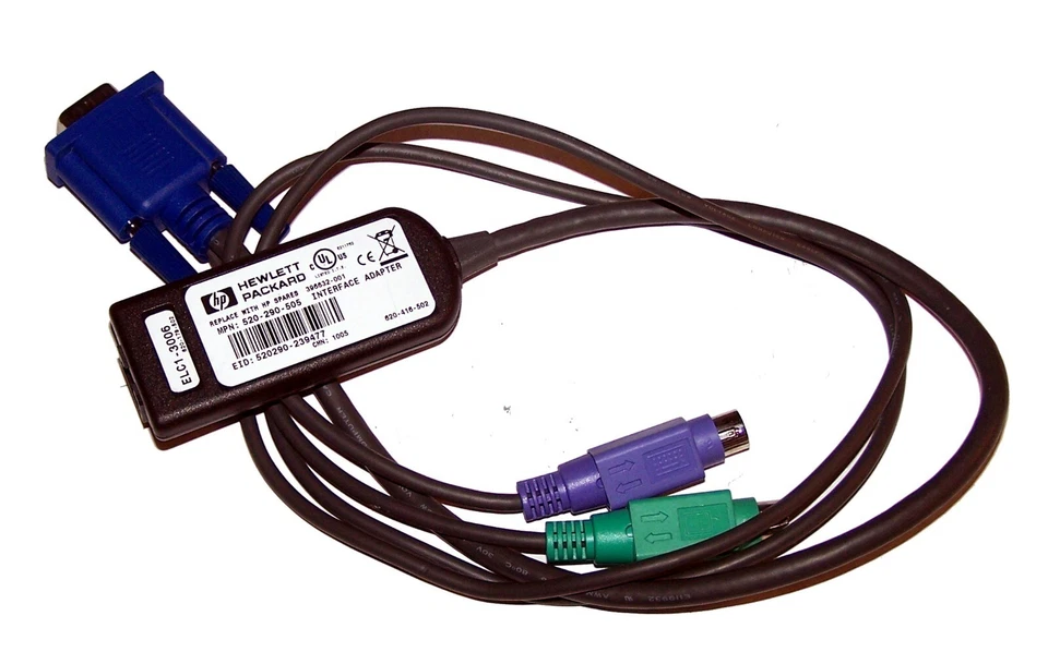 HP 396632-001 KVM CAT5 PS/2 INTERFACE ADAPTER - Image 1 of 1