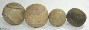 4 Antique Vintage Softballs 5" Multicolored Raised Stitching - Picture 1 of 10