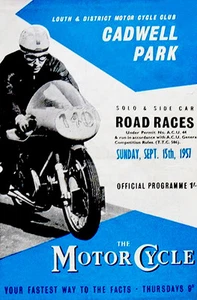 1957 Cadwell Park Motorcycle Races - Promotional Advertising Poster - Picture 1 of 1