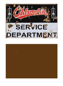 1:24 1:25 ESCALA OLDSMOBILE SERVICIO LETRERO DE METAL DESGASTADO DISEÑO DE DIORAMA DE GARAJE 14 - Imagen 1 de 1