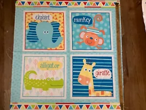 Swinging Safari - by Diane Eichler - Cotton, panel 4x 14”x14”, - Picture 1 of 7