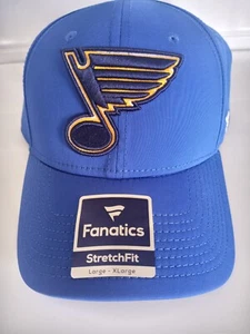 Fanatics ST. LOUIS BLUES NHL Authentic Pro Blue Flex-Fit Size L/XL Hat - NEW - Picture 1 of 5
