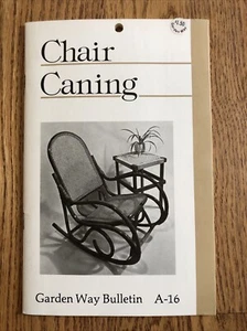 Vtg 1977 Chair Caning Garden Way Bulletin A-16 Booklet PB Crafting America - Picture 1 of 6