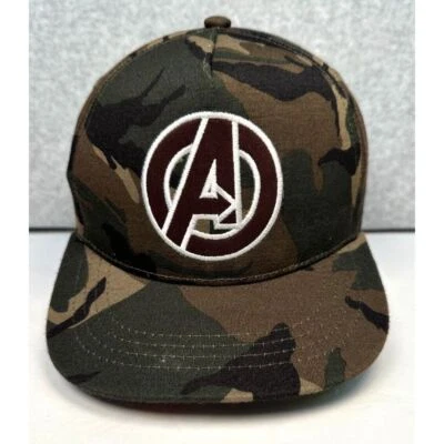 Marvel Avengers Camo Cap Men's Olive Green Camouflage Snapback Adjustable - Image 1 of 4