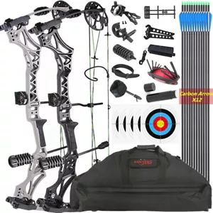 320fps Compound Bow Arrows Set 30-70lbs Adjustable Archery Bow Hunting Shooting - Picture 1 of 21