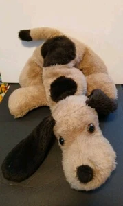 Dog Stuffed Animal 19" Brown Puppy Spots Pound Lying Down No Brand Droopy Ears - Picture 1 of 7