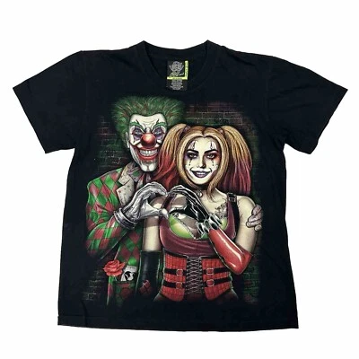 Camiseta Rock Eagle The Joker & Harley Quinn Brilla en la Oscuridad Talla M Negra Terror Foto 1 de 4