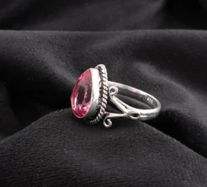 Pink Tourmaline Gemstone 925 Sterling Silver Handmade Stunning Fine Jewelry Ring - Picture 1 of 5