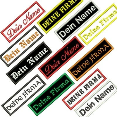 Gestickter NAMENSSCHILD mit Wunschtext Aufnäher Biker Patch Kutte (9 x 2,5 cm) - Bild 1 von 2