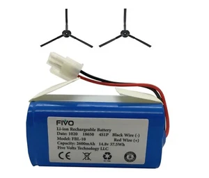 Replacement Battery for ILIFE A4, A4S, A6, V7, V7S Robot Vacuum with 2 brushes - Picture 1 of 4