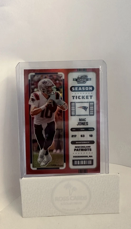 2022 Contenders Optic Mac Jones Season Ticket Red Prizm #22/175 Patriots - Image 1 of 2