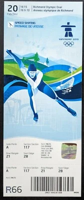 2010 Vancouver Olympics Full Ticket Men's 1500 Long Track Speed Skating Finals - Image 1 of 2