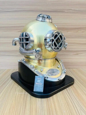 Diving Helmet Antique Divers Deep Scuba Helmet Vintage U.S Navy Marine Base 18" - Image 1 of 4