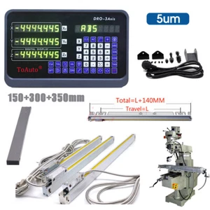 3 Achsen Digitalanzeige DRO Lineare Skala 150+300+350mm für Drehmaschine Mühle - Bild 1 von 12
