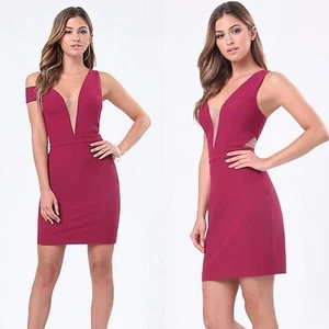 VESTIDO BEBE DEEP V HOMBRO DESCUBIERTO NUEVO CON ETIQUETAS NUEVO $159 XXSMALL XXS 0 - Imagen 1 de 6