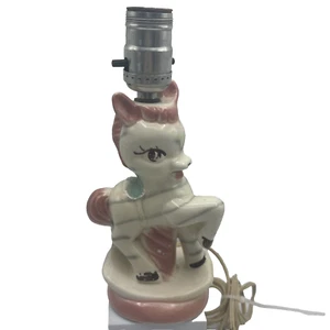 Vtg Carousel Horse Pony Zebra Lamp Accent Portable Nursery Kitsch Doe Eye 50's - Picture 1 of 9