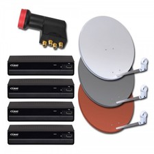 4 Teilnehmer HDTV Sat Anlage 80cm Spiegel LNB Comag HD 25 gebraucht