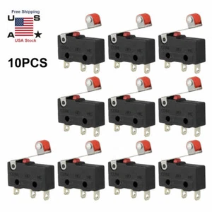 10Pcs KW12-3 Micro Roller Lever Arm Normally Open Close Limit Switch Microswitch - Picture 1 of 2