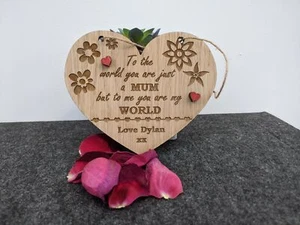 Muttertag Herz Schild Nan, Nanny, Mama, Mama, Geburtstag / Danke / Lock Down - Bild 1 von 2