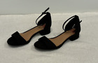 Gb Girls Black Dress/Formal Low Heel Sandals Size 1 Youth