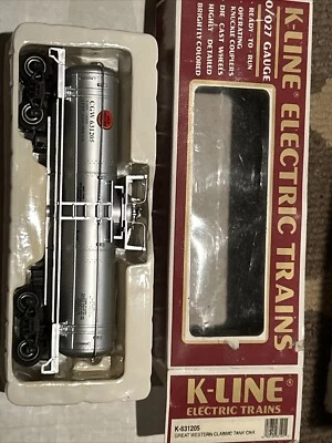 K-Line Great Western Silver Tank Car K-631205 W/Box - Image 1 of 4
