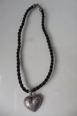 Collana Costume, Bella Cordino con Ciondolo, Cuore Massiccio 925 Argento - Immagine 1 di 4