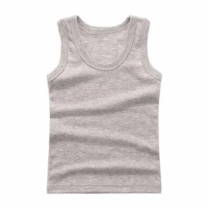 Kids Cotton Tank Tops – Sleeveless Summer Vests for Boys & Girls Ages 2-12Y - Picture 1 of 16