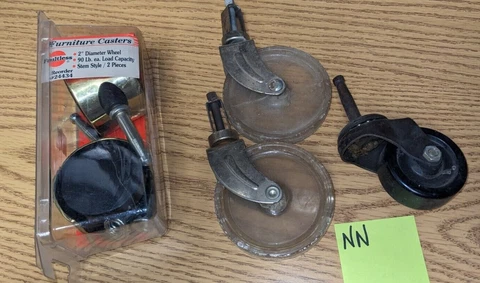 Lot of vintage casters / wheels for furniture metal & plastic parts variety Cover
