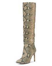 Vince Camuto Kashiana Natural Snake Stiletto Slouched Fashion Knee Dress Boots