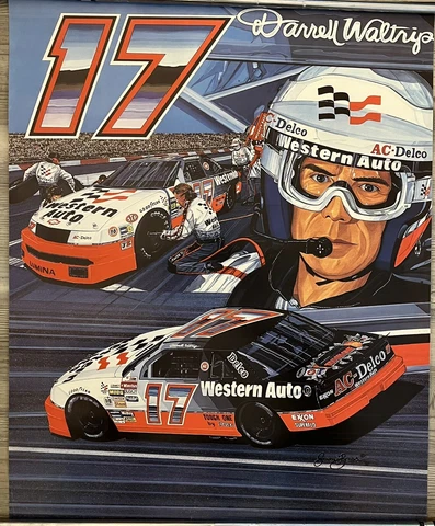 Vintage Darrell  Waltrip 1991 Western Auto &  AC Delco Racing Sam Bass Poster Cover