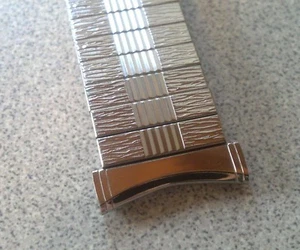 Vintage NOS Bulova 19mm Curved Ends Stainless Expansion Watch Band - Bild 1 von 4