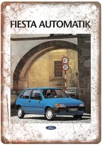 Vintage 1992 Ford Fiesta CTX Automatik Ad Retro Look Metal Sign A9295 - Picture 1 of 2