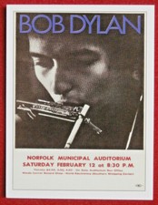 BOB DYLAN - CONCERT TOUR SERIES - Card #08 - NORFOLK MUNICIPAL AUDITORIUM