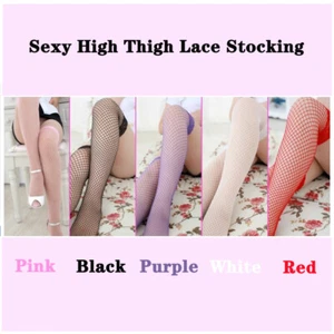 Women Ladies Sexy High Thigh Long Tube Beautiful Leg Fishnet Sheer Mesh Stocking - Picture 1 of 53