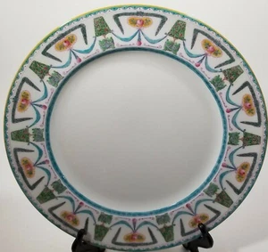 Royal Doulton E8066 Bäume in Pflanzgefäßen aquagelb rosa Rosenknospen Essteller(e) - Bild 1 von 3