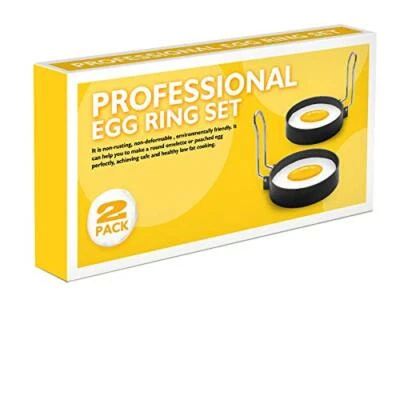 Spiegeleiform 2 Stück Pancake Form Omelettform Edelstahl Antihaft Runde Mit V... - Bild 1 von 4