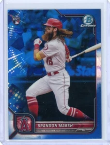 2022 Bowman Chrome Sapphire Brandon Marsh Rookie Card RC #70 LOS ANGELES Angels - Picture 1 of 3