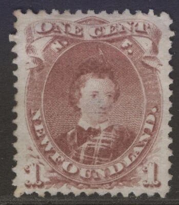 NEWFOUNDLAND 32A 1871 1c BROWN VIOLET PRINCE OF WALES ABNC NEW YORK UNUSD CV$180 - Image 1 of 2