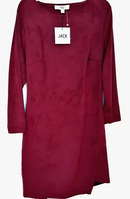 New JACK BB Dakota Junior's Size S Dress Burgundy A-Line Asymmetric Open Back - Image 1 of 4