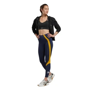 Leggings Reebok pronti per l'allenamento con logo grande vita alta HK4781 donna taglia large - Foto 1 di 6